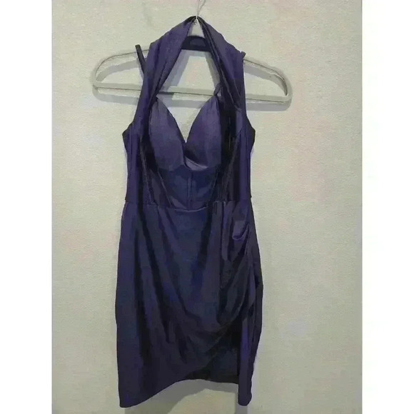 Aqua Women's Size 6 Purple Halter Neck Formal Dress Whimsigoth Glam Party - Picture 1 of 12